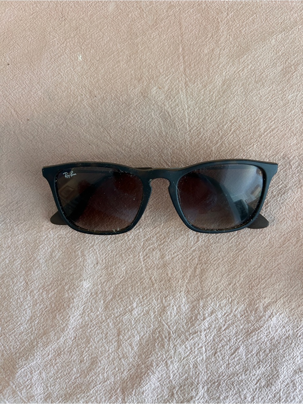 Ray-Ban Black Frame Sunglasses with Brown Gradient Lenses